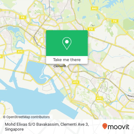 Mohd Elivas S / O Bavakassim, Clementi Ave 3 map