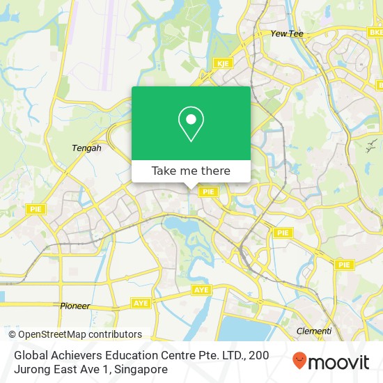 Global Achievers Education Centre Pte. LTD., 200 Jurong East Ave 1地图