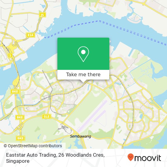 Eaststar Auto Trading, 26 Woodlands Cres地图