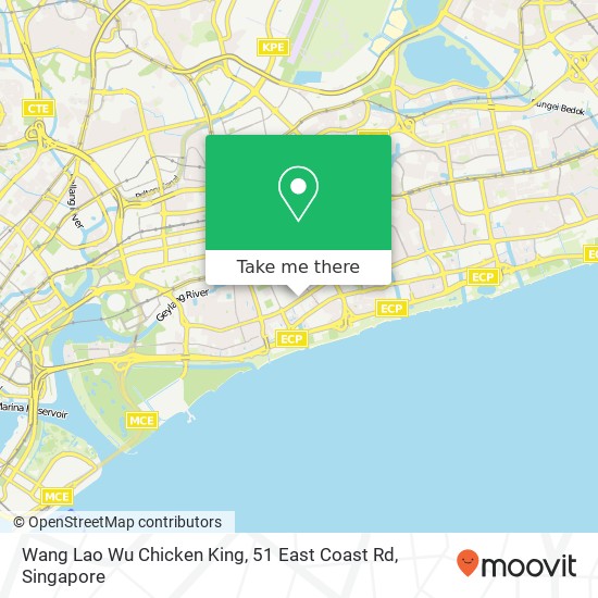 Wang Lao Wu Chicken King, 51 East Coast Rd地图