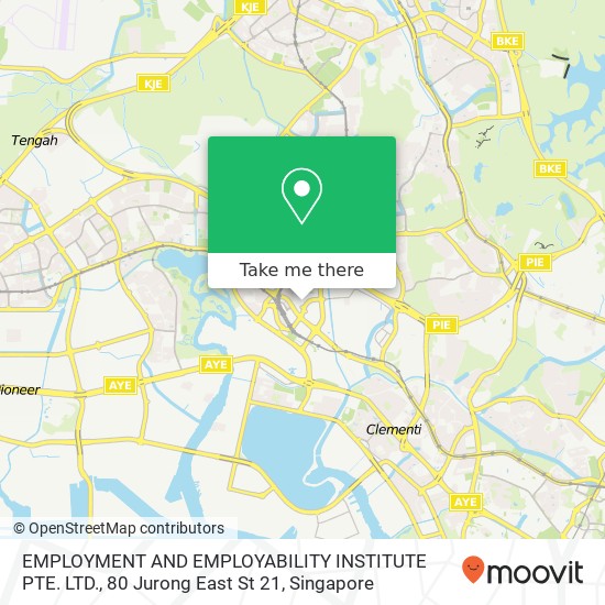 EMPLOYMENT AND EMPLOYABILITY INSTITUTE PTE. LTD., 80 Jurong East St 21 map