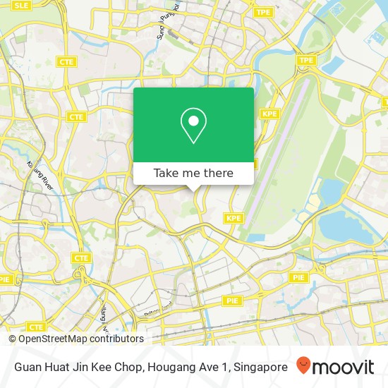 Guan Huat Jin Kee Chop, Hougang Ave 1 map