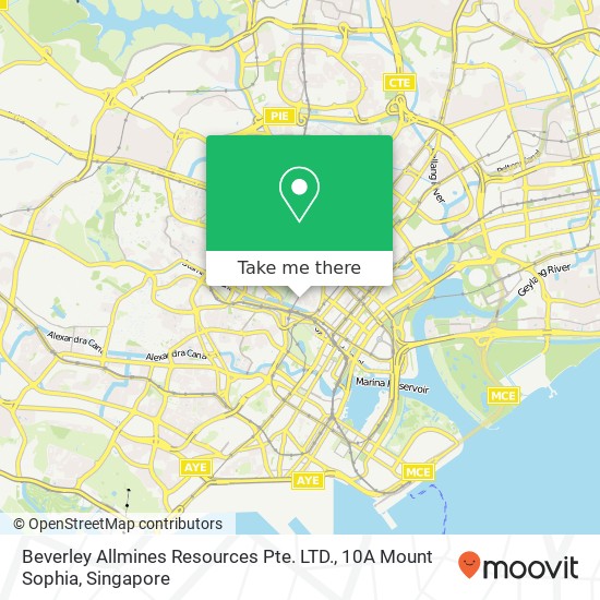 Beverley Allmines Resources Pte. LTD., 10A Mount Sophia map