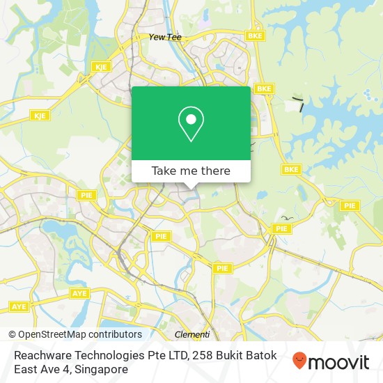 Reachware Technologies Pte LTD, 258 Bukit Batok East Ave 4地图