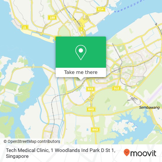 Tech Medical Clinic, 1 Woodlands Ind Park D St 1地图