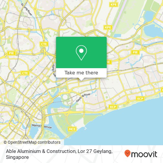 Able Aluminium & Construction, Lor 27 Geylang map