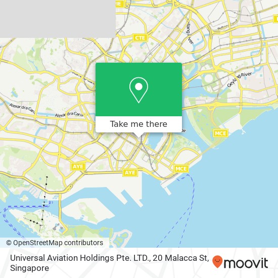 Universal Aviation Holdings Pte. LTD., 20 Malacca St地图