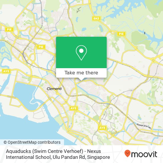 Aquaducks (Swim Centre Verhoef) - Nexus International School, Ulu Pandan Rd map