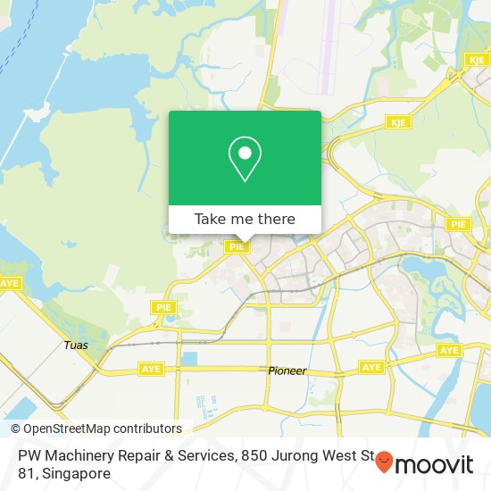 PW Machinery Repair & Services, 850 Jurong West St 81 map