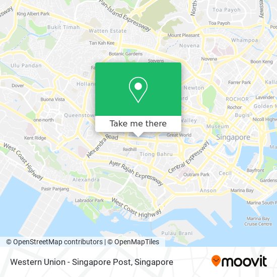 Western Union - Singapore Post map