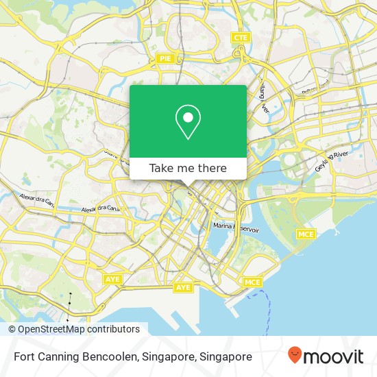 Fort Canning Bencoolen, Singapore map
