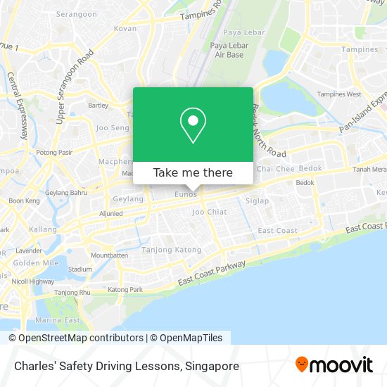 Charles' Safety Driving Lessons map