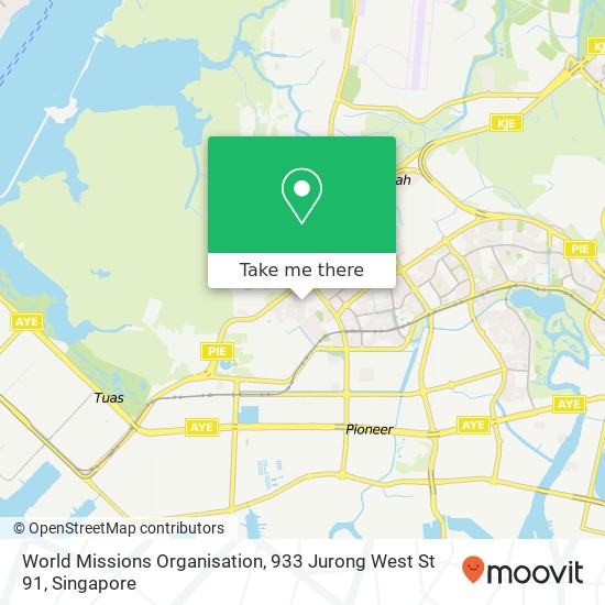 World Missions Organisation, 933 Jurong West St 91地图