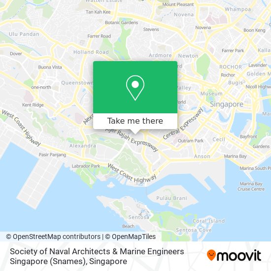 Society of Naval Architects & Marine Engineers Singapore (Snames) map