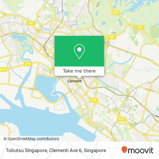 Tobutsu Singapore, Clementi Ave 6 map