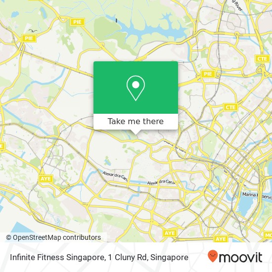 Infinite Fitness Singapore, 1 Cluny Rd map