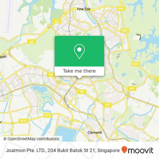 Joatmon Pte. LTD., 204 Bukit Batok St 21 map