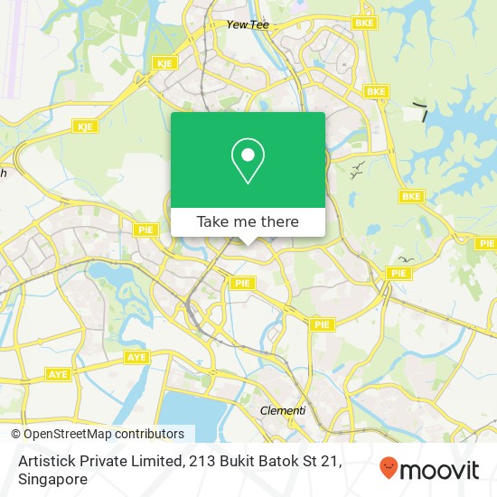 Artistick Private Limited, 213 Bukit Batok St 21 map