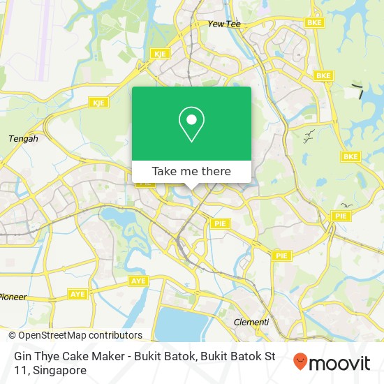 Gin Thye Cake Maker - Bukit Batok, Bukit Batok St 11 map