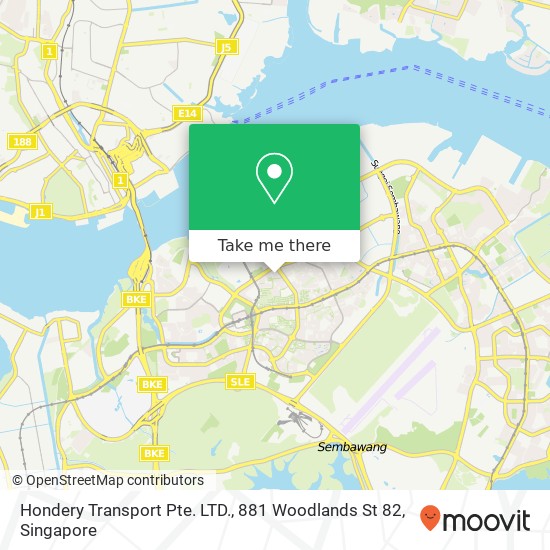 Hondery Transport Pte. LTD., 881 Woodlands St 82 map