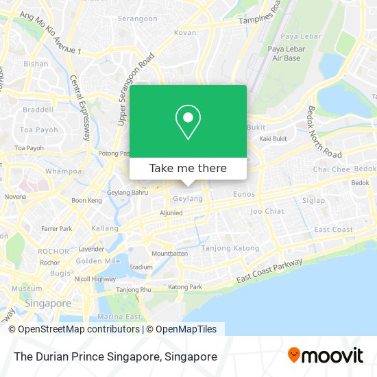 The Durian Prince Singapore map