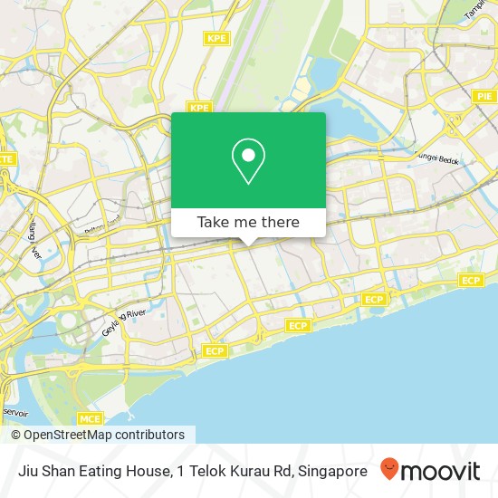 Jiu Shan Eating House, 1 Telok Kurau Rd地图