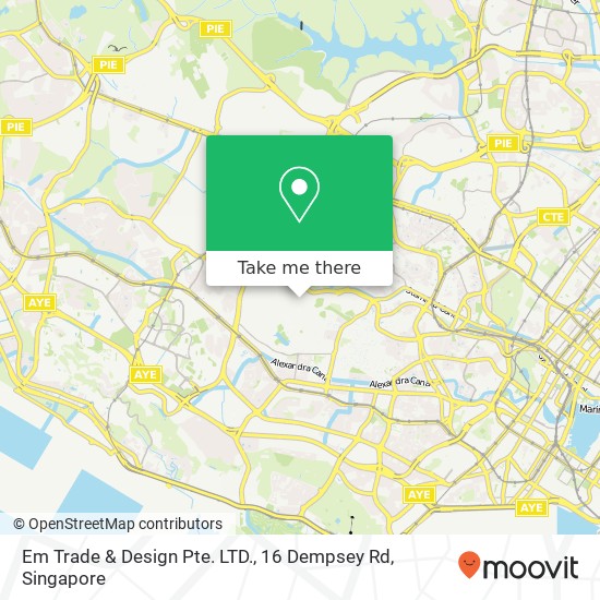 Em Trade & Design Pte. LTD., 16 Dempsey Rd map