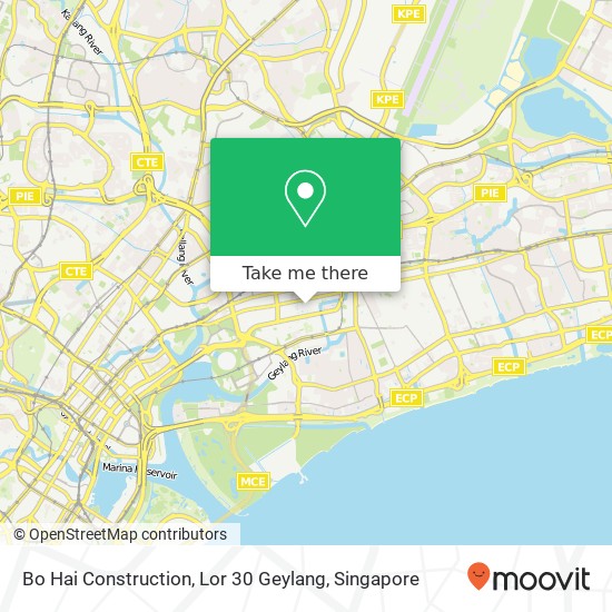 Bo Hai Construction, Lor 30 Geylang地图