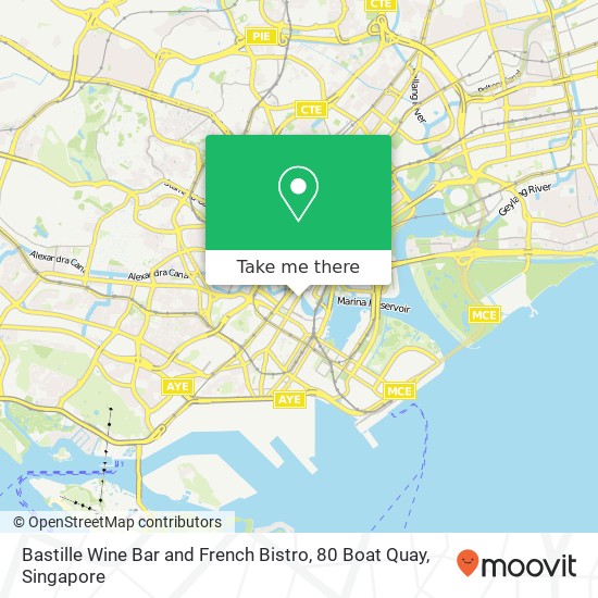Bastille Wine Bar and French Bistro, 80 Boat Quay map
