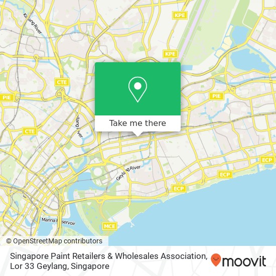 Singapore Paint Retailers & Wholesales Association, Lor 33 Geylang map