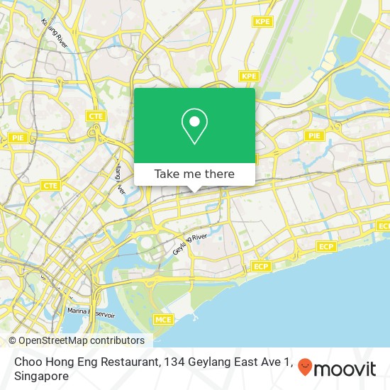 Choo Hong Eng Restaurant, 134 Geylang East Ave 1地图