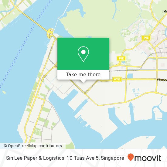 Sin Lee Paper & Logistics, 10 Tuas Ave 5 map