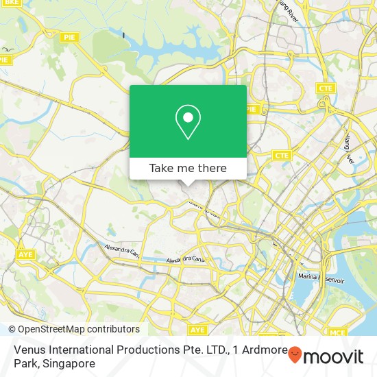 Venus International Productions Pte. LTD., 1 Ardmore Park map