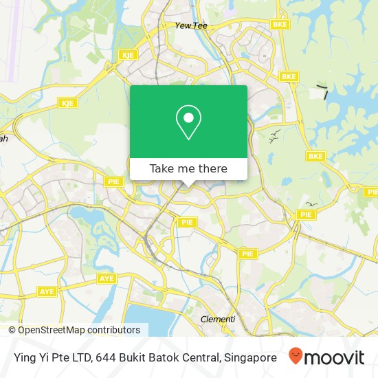 Ying Yi Pte LTD, 644 Bukit Batok Central map