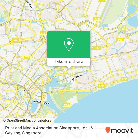 Print and Media Association Singapore, Lor 16 Geylang map