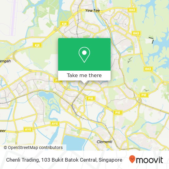 Chenli Trading, 103 Bukit Batok Central map