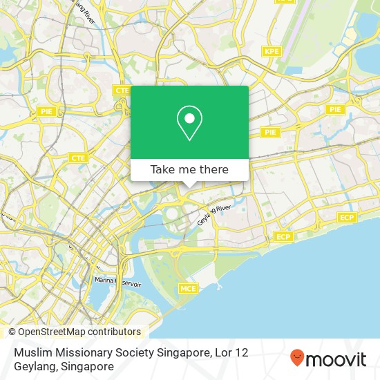 Muslim Missionary Society Singapore, Lor 12 Geylang map