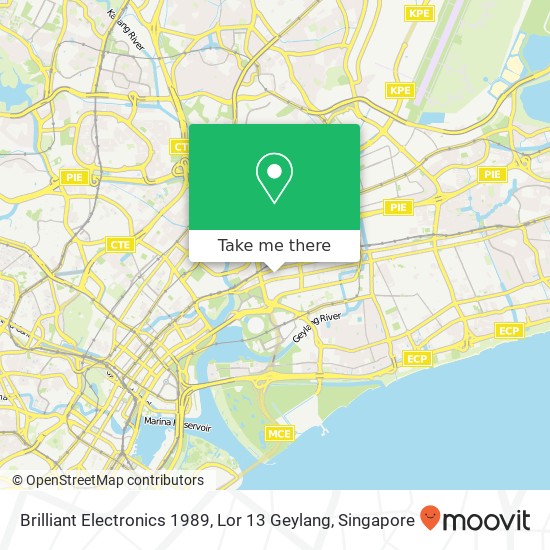 Brilliant Electronics 1989, Lor 13 Geylang map