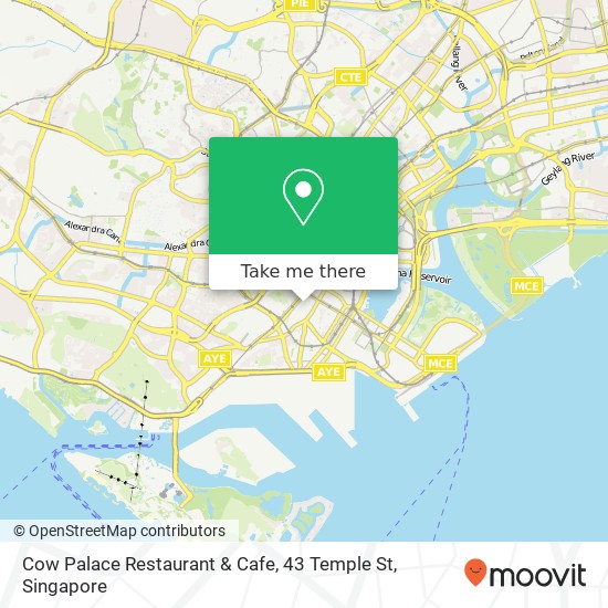 Cow Palace Restaurant & Cafe, 43 Temple St地图