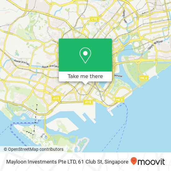 Mayloon Investments Pte LTD, 61 Club St地图