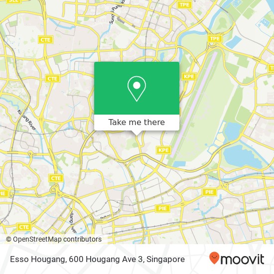 Esso Hougang, 600 Hougang Ave 3 map