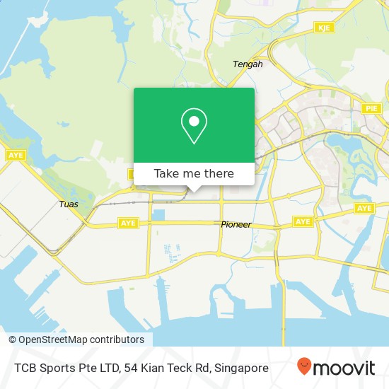 TCB Sports Pte LTD, 54 Kian Teck Rd地图