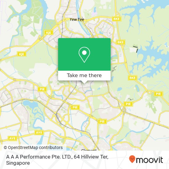 A A A Performance Pte. LTD., 64 Hillview Ter map