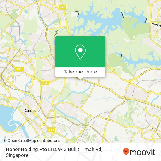 Honor Holding Pte LTD, 943 Bukit Timah Rd map