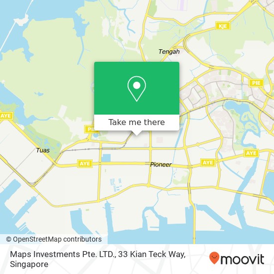 Maps Investments Pte. LTD., 33 Kian Teck Way map