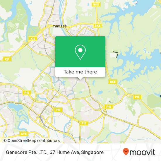 Genecore Pte. LTD., 67 Hume Ave地图
