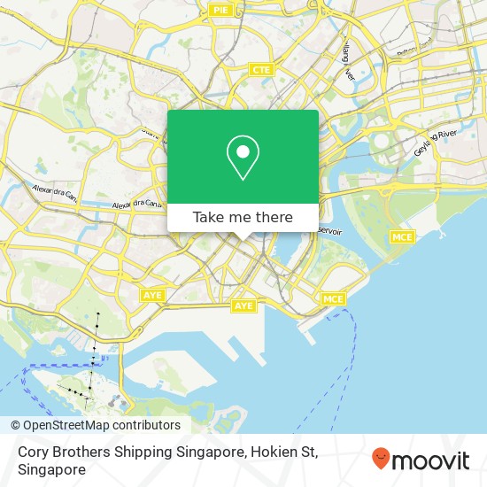 Cory Brothers Shipping Singapore, Hokien St map