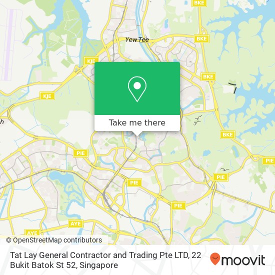 Tat Lay General Contractor and Trading Pte LTD, 22 Bukit Batok St 52地图