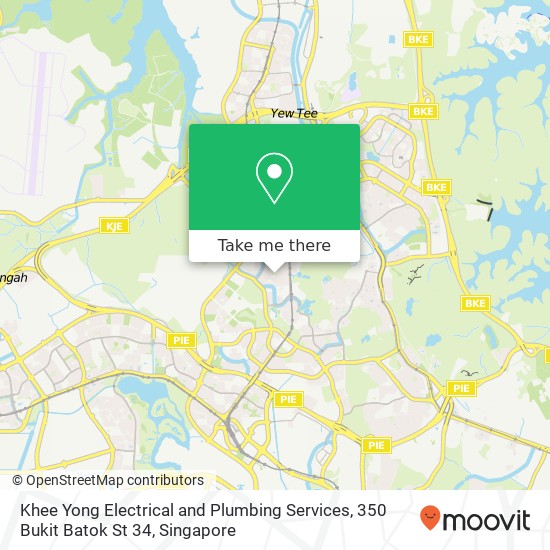 Khee Yong Electrical and Plumbing Services, 350 Bukit Batok St 34地图