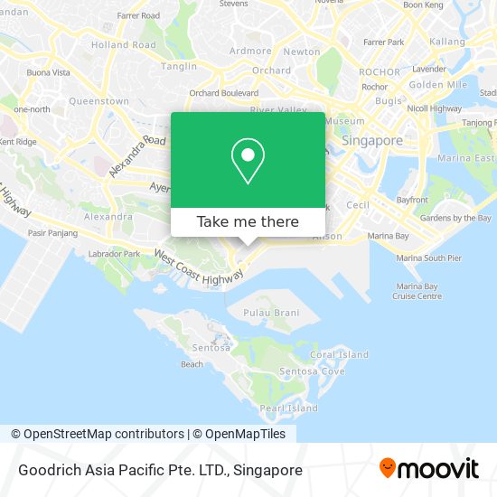 Goodrich Asia Pacific Pte. LTD. map